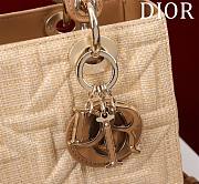 Fortok Dior Lady Beige Graphic Cannage Raffia Bag 24x20x11cm - 5