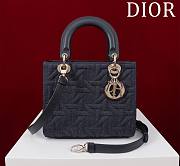 Fortok Dior Lady Black Diana Five-grid Denim Bag 24x20x11cm - 1