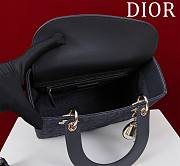 Fortok Dior Lady Black Diana Five-grid Denim Bag 24x20x11cm - 6