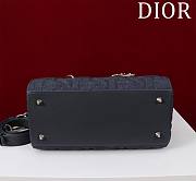 Fortok Dior Lady Black Diana Five-grid Denim Bag 24x20x11cm - 5