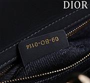 Fortok Dior Lady Black Diana Five-grid Denim Bag 24x20x11cm - 3