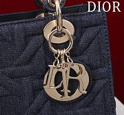 Fortok Dior Lady Black Diana Five-grid Denim Bag 24x20x11cm - 2