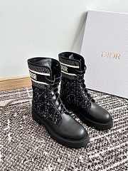 Fortok Dior D-Major Ankle Boots Black and White Technical Fabric - 1