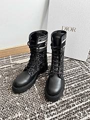 Fortok Dior D-Major Ankle Boots Black and White Technical Fabric - 6