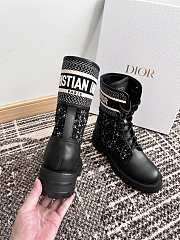 Fortok Dior D-Major Ankle Boots Black and White Technical Fabric - 5