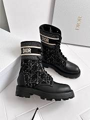 Fortok Dior D-Major Ankle Boots Black and White Technical Fabric - 3