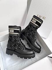 Fortok Dior D-Major Ankle Boots Black and White Technical Fabric - 2