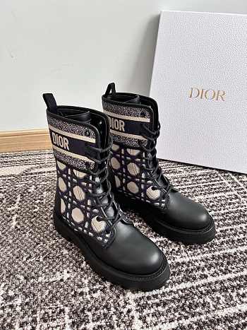 Fortok Dior D-Major Calfskin Ankle Boots Deep Blue