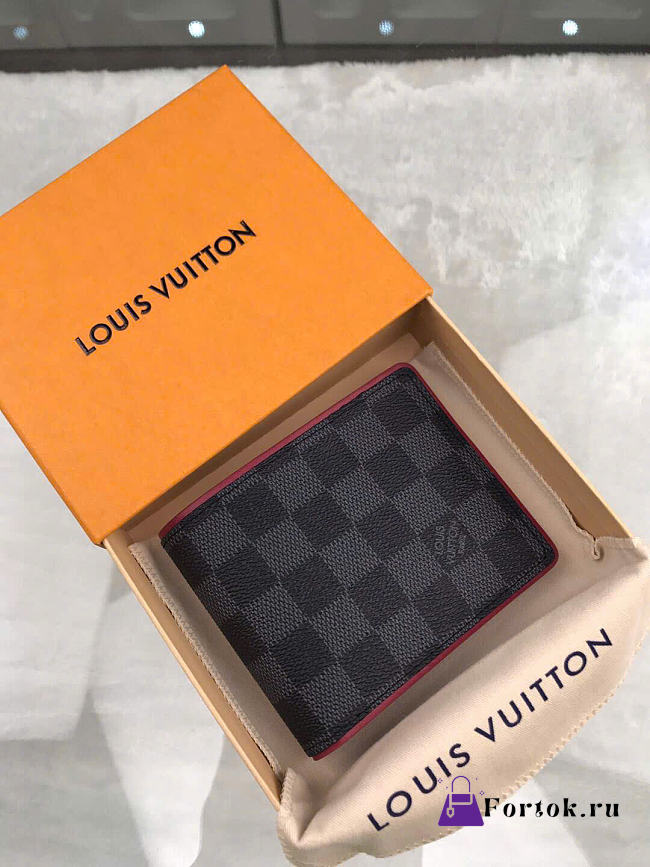 Fortok Louis Vuitton Multiple Damier Wallet Graphite Canvas N63260 12x9cm - 1