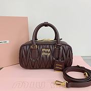 Fortok Miu Miu Arcadie Matelassé Nappa Leather Tote Bag Dark Brown 22x10.5x7.5cm - 1