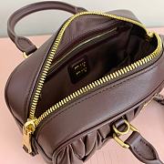 Fortok Miu Miu Arcadie Matelassé Nappa Leather Tote Bag Dark Brown 22x10.5x7.5cm - 3