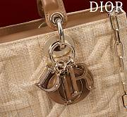 Fortok Dior Lady D-Joy Beige Graphic Cannage Raffia Bag 26x13.5x5cm - 2