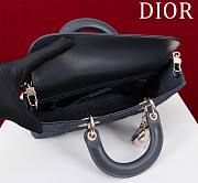 Fortok Dior Lady D-Joy Black Diana Five-grid Denim Bag 26x13.5x5cm - 4