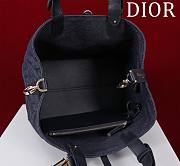 Fortok Dior Medium Toujours Bag Blue Graphic Cannage Denim 28.5x21.5x17cm - 3