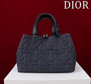 Fortok Dior Medium Toujours Bag Blue Graphic Cannage Denim 28.5x21.5x17cm - 4