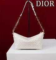 Fortok Dior Diorstar Hobo Bag with Chain White Graphic Lambskin 28.5x14.5x10cm - 1