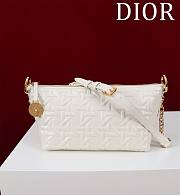 Fortok Dior Diorstar Hobo Bag with Chain White Graphic Lambskin 28.5x14.5x10cm - 6