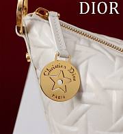 Fortok Dior Diorstar Hobo Bag with Chain White Graphic Lambskin 28.5x14.5x10cm - 3