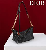 Fortok Dior Diorstar Hobo Bag with Chain Black Graphic Lambskin 28.5x14.5x10cm - 6