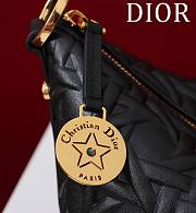 Fortok Dior Diorstar Hobo Bag with Chain Black Graphic Lambskin 28.5x14.5x10cm - 4