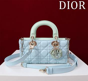 Fortok Dior Lady D-Joy Bag Green & Blue 22x12x6.5cm