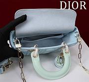 Fortok Dior Lady D-Joy Bag Green & Blue 22x12x6.5cm - 5