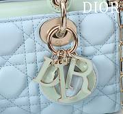 Fortok Dior Lady D-Joy Bag Green & Blue 22x12x6.5cm - 2