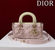 Fortok Dior Lady D-Joy Bag Powder Pink & Yellow 22x12x6.5cm - 1