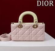 Fortok Dior Lady D-Joy Bag Powder Pink & Yellow 22x12x6.5cm - 5