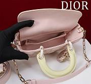 Fortok Dior Lady D-Joy Bag Powder Pink & Yellow 22x12x6.5cm - 3