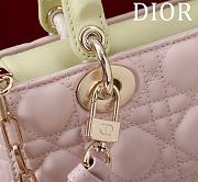 Fortok Dior Lady D-Joy Bag Powder Pink & Yellow 22x12x6.5cm - 4