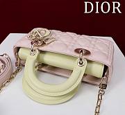 Fortok Dior Lady D-Joy Bag Powder Pink & Yellow 22x12x6.5cm - 2