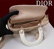 Fortok Dior Lady D-Joy Bag Beige & White 22x12x6.5cm - 5