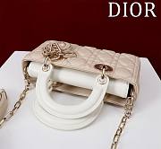 Fortok Dior Lady D-Joy Bag Beige & White 22x12x6.5cm - 4