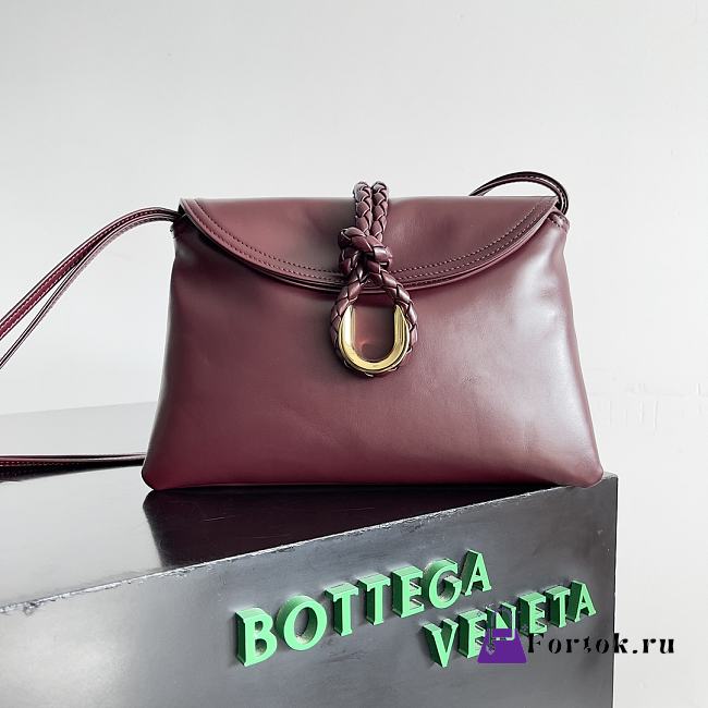 Fortok Bottega Veneta Liberta Crossbody Bag Burgundy 806030 27x16x6cm - 1