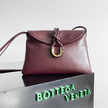 Fortok Bottega Veneta Liberta Crossbody Bag Burgundy 806030 27x16x6cm