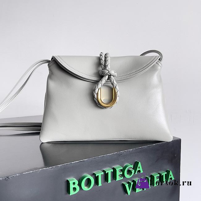 Fortok Bottega Veneta Liberta Crossbody Bag Light Grey 806030 27x16x6cm - 1