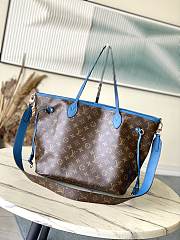 Fortok Louis Vuitton Neverfull Bandouliere Inside Out Medium Handbag Brown & Blue 31×28×14cm - 1