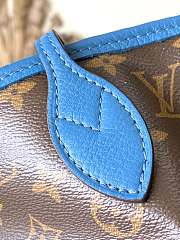 Fortok Louis Vuitton Neverfull Bandouliere Inside Out Medium Handbag Brown & Blue 31×28×14cm - 4