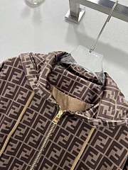 Fortok Fendi 24 FF Monogram Printed Hooded Jacket & Wide-leg Pants Set - 4