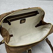 Fortok Miu Miu Arcadie Softy Padded Suede Top-handle Bag Brown 27x9x12cm - 6