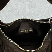 Fortok Miu Miu Wander Suede Hobo Bag Dark Brown 20x6x17cm - 4