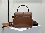 Fortok Celine 16 Seize Handbag Calfskin Tan 23x18x10cm - 6