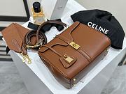 Fortok Celine 16 Seize Handbag Calfskin Tan 23x18x10cm - 3