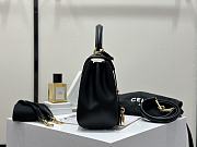 Fortok Celine 16 Seize Handbag Calfskin Black 23x18x10cm - 5