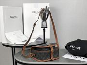 Fortok Celine Folco Triomphe Shoulder Bag Black & Tan 18x17x6.5cm - 6