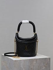 Fortok Saint Laurent Mini Gaby Top Handle Bucket Bag Black 763961 19x17x15cm - 1