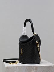 Fortok Saint Laurent Mini Gaby Top Handle Bucket Bag Black 763961 19x17x15cm - 5