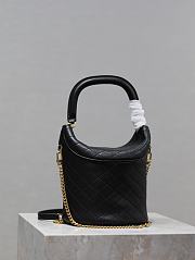 Fortok Saint Laurent Mini Gaby Top Handle Bucket Bag Black 763961 19x17x15cm - 4