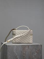 Fortok Saint Laurent White Gaby Mini Quilted Leather Vanity Bag 766731 18x11x6.5cm - 5